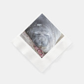 眠っている象のアザラシ 縁ありカクテルナプキン (角)