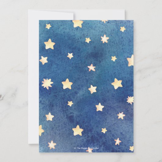 眠っている象のキラキラ星の赤ちゃんシャワーボーイ 招待状 (裏面)