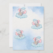 眠っている象のベビーシャワー 招待状 (裏面)