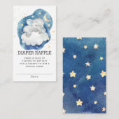 眠っている象の星赤ちゃんシャワーおむつラッフル エンクロージャーカード (正面/裏面)