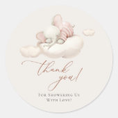 眠っている象クラシックの丸いシール ラウンドシール (正面)