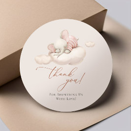 眠っている象クラシックの丸いシール ラウンドシール