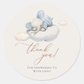 眠っている象クラシックの丸いシール ラウンドシール (正面)