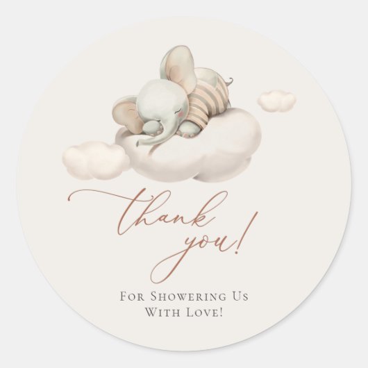 眠っている象男女兼用 ラウンドシール (正面)