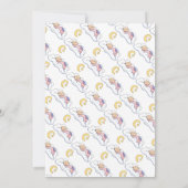 眠っている赤ちゃん女の子シャワーピンクエレガントタイポグラフィ 招待状 (裏面)