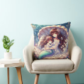 眠っている赤ちゃん女の子マーメイドスクエアピロー クッション (椅子)