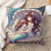 眠っている赤ちゃん女の子マーメイドスクエアピロー クッション (ブランケット)