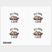 眠もしい猫ネコおもしろいテンさん 長方形シール (シート)