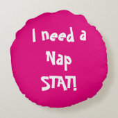 眠らせて私はナースだ昼寝状態が必要! ラウンドクッション (裏面)