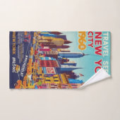 眠らない都市 | レトロアートプリント バスタオルセット (ハンドタオル)