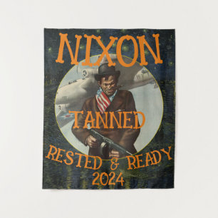 眠りたっぷり 準備万端 NIXON 2024 大統領 タペストリー