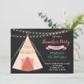 眠りのテントの誕生日のパーティの招待状 招待状 (スタンド正面)