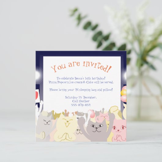 眠りのパーティの招待状猫 招待状 (スタンド正面)