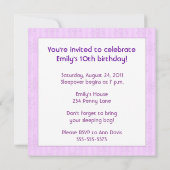 眠りのパーティの招待状 招待状 (裏面)