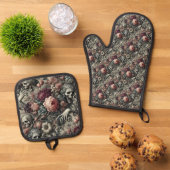 眠りの終わり – ゴシックビクトリアン 鍋つかみ&鍋敷きセット (トップダウン)