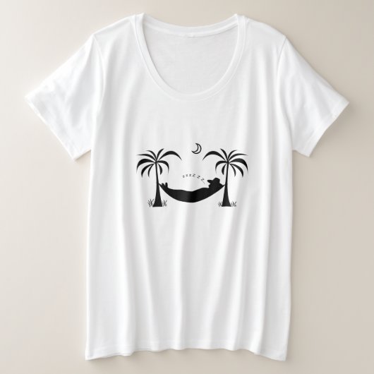 眠りハンモック プラスサイズTシャツ (デザイン正面)