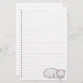 眠り子猫並み文房具 便箋 (正面/裏面)