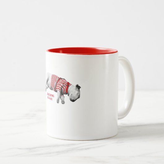 眠り犬2トーンコーヒーマグ。2サイズ ツートーンマグカップ (正面右)