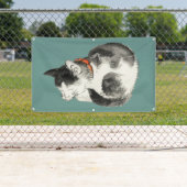 眠り猫木版日本のプリント旗 横断幕 (インサイチュ)