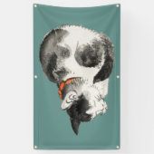 眠り猫木版日本のプリント旗 横断幕 (縦)