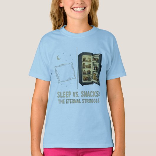 眠りVSスナック 永遠の闘争Tシャツ Tシャツ (正面)