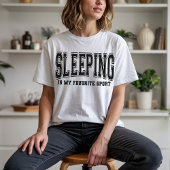 眠るおもしろい引用文シャツ、皮肉なユーモアのシャツ Tシャツ