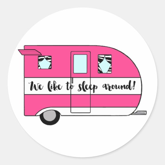 「眠るのが好のまわりにき」キャンパー ラウンドシール (正面)