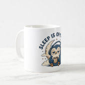 眠るは選択肢 可愛いフクロウ コーヒー好き コーヒーマグカップ (正面左)
