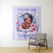 眠るアフリカ系アメリカ人ベビーガール・シーシェル タペストリー (インサイチュ)