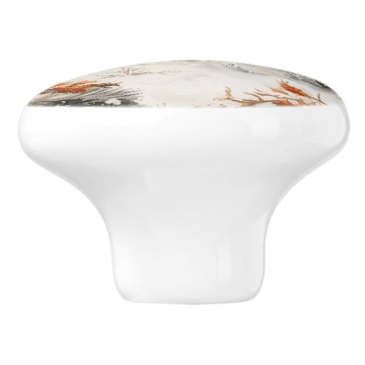 眠るアライグマお洒落のクリ素朴スマス セラミックノブ (側面)