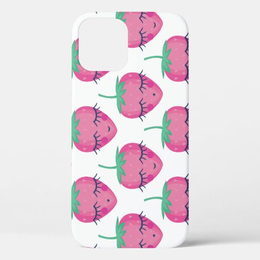 眠るイチゴ笑みを浮かべて、かわいいパターン。 Case-Mate iPhoneケース (裏面)