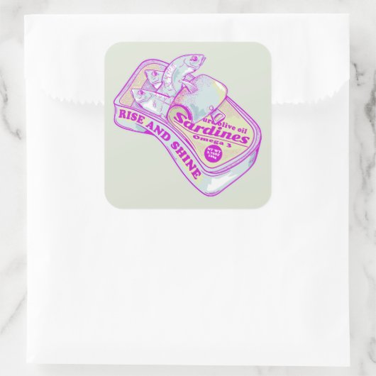 眠るイワシと輝き スクエアシール (バッグ)