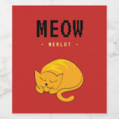 眠るオレンジキャット ワインラベル (シングルラベル)