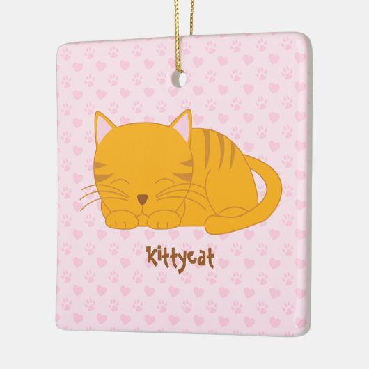 眠るオレンジタビー猫 セラミックオーナメント (左)