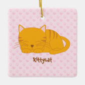 眠るオレンジタビー猫 セラミックオーナメント (正面)