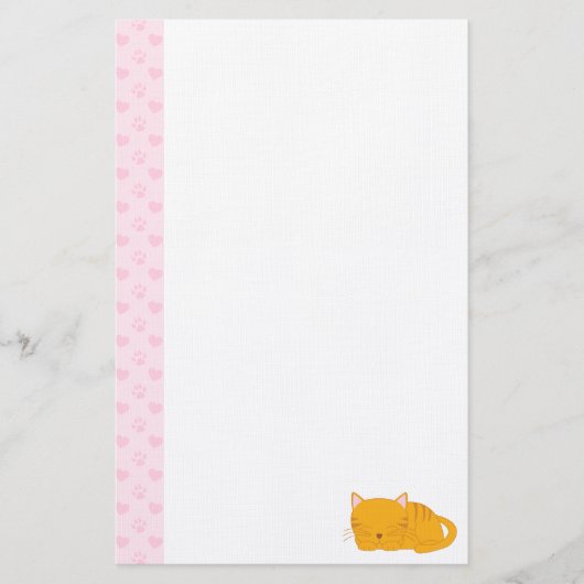 眠るオレンジタビー猫 便箋 (正面)