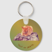 眠るオレンジタブビーキャットパーソナライズされた動物 キーホルダー (裏面)