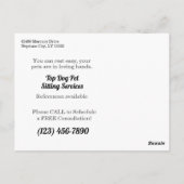 眠るオーストラリアの羊飼い子犬ペットシッター ポストカード (裏面)