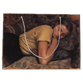 眠るカティア(Serebriakova) ラージペーパーバッグ (裏面)