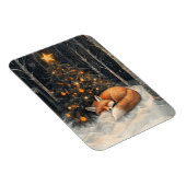 眠るキツネお洒落素朴クリスマスフレキシブル マグネット (右側)