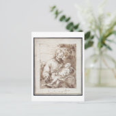 眠るキリストの子供を持つ聖ヨセフ（ペン＆ブ ポストカード (スタンド正面)