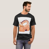 眠るキリン:穏やかな水色 Tシャツ (正面フル)