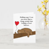 眠るクマのバレンタインカード カード (黄色い花)