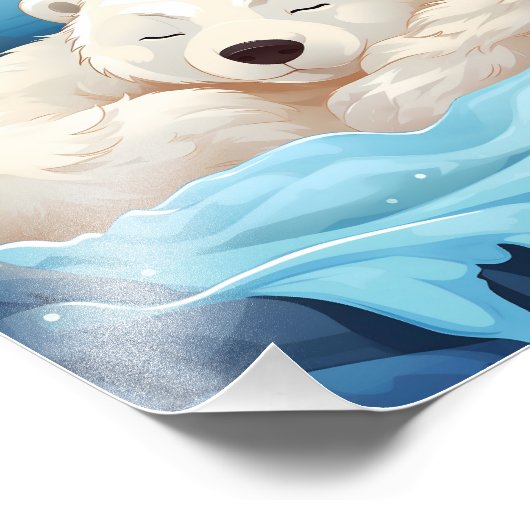 眠るクマ フォトプリント            (角)