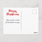 眠るクリスマスキャットウォーター色リース緑 ポストカード (裏面)