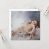 眠るケルブ(プットー) (by Leon Bazille Perrault) カード (正面/裏面インサイチュ)