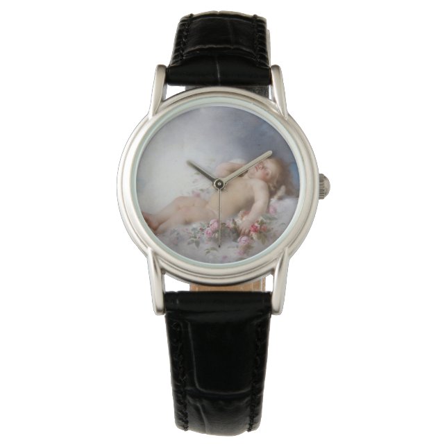 眠るケルブ（プットー） (by Leon Bazille Perrault) 腕時計 (正面)