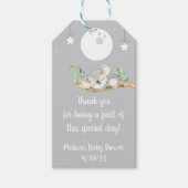 眠るコアラ赤ちゃんシャワーお願いギフトTa ギフトタグ (正面)