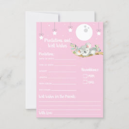 眠るコアラ赤ちゃんシャワーの予測と良い望み 招待状