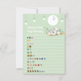 眠るコアラ赤ちゃんシャワーゲーム絵文字Pictionary I 招待状